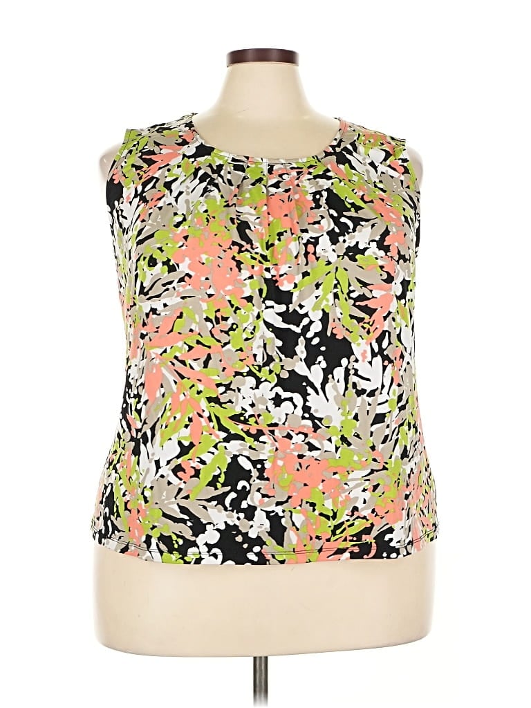 Pre-owned Kasper Sleeveless Blouse In Green