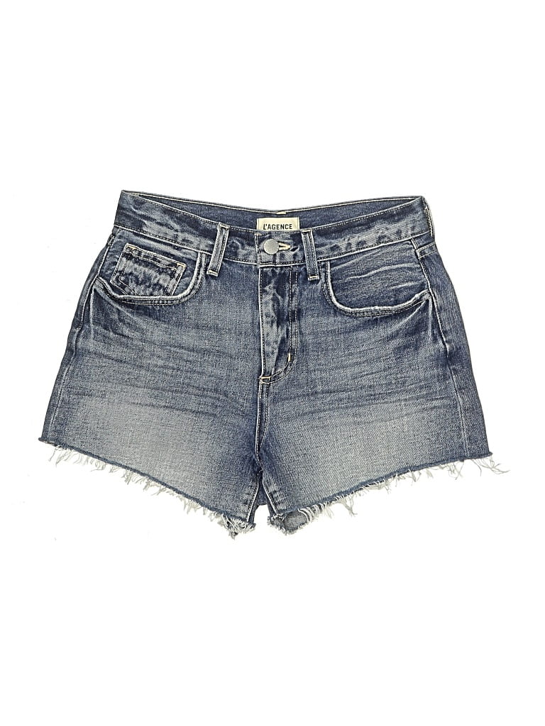 L'AGENCE Pre-owned Denim Shorts In Blue