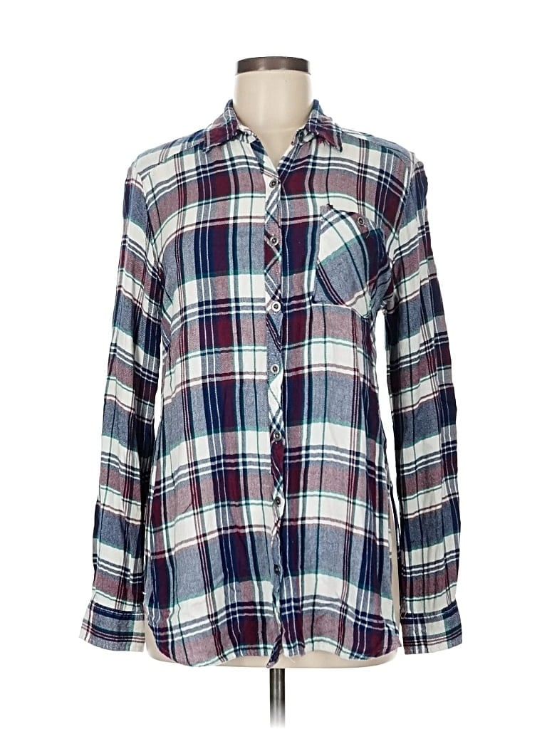 Pre-owned La Hearts Long Sleeve Button Down Shirt In Blue