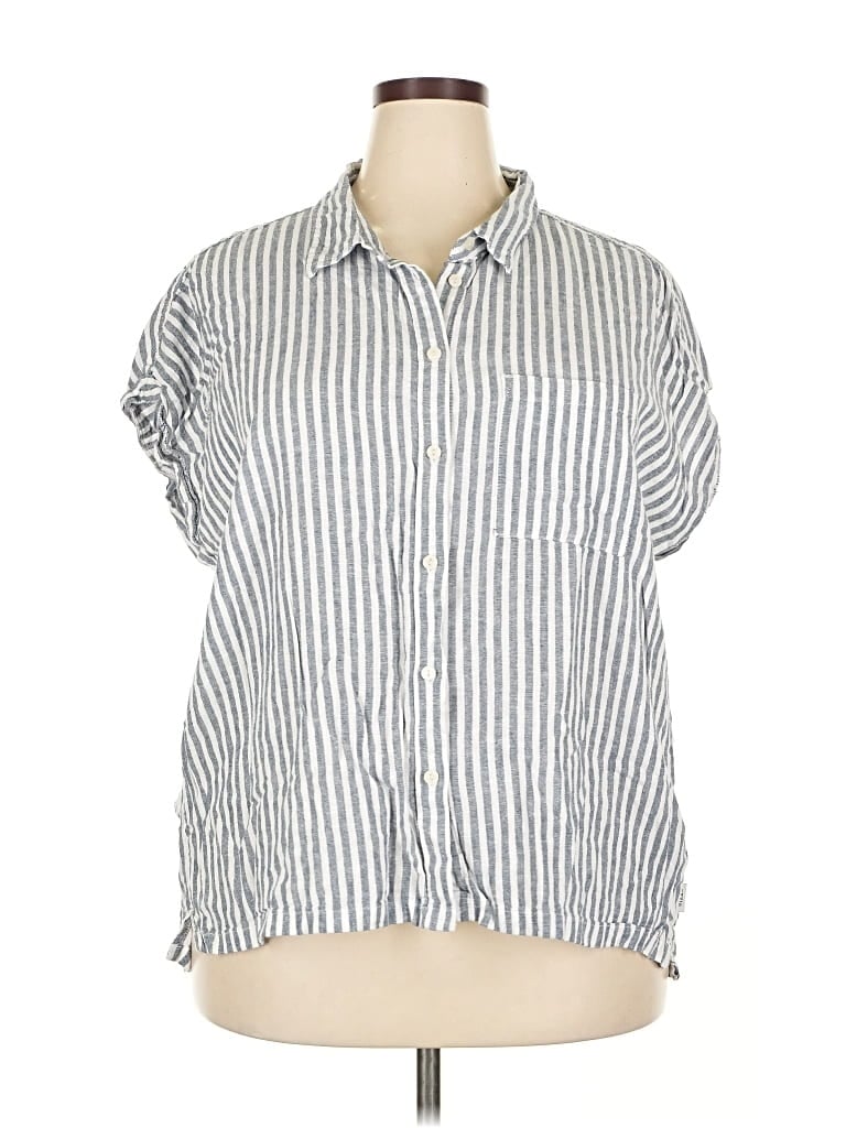 Pre-owned Orvis Short Sleeve Button Down Shirt In Silver