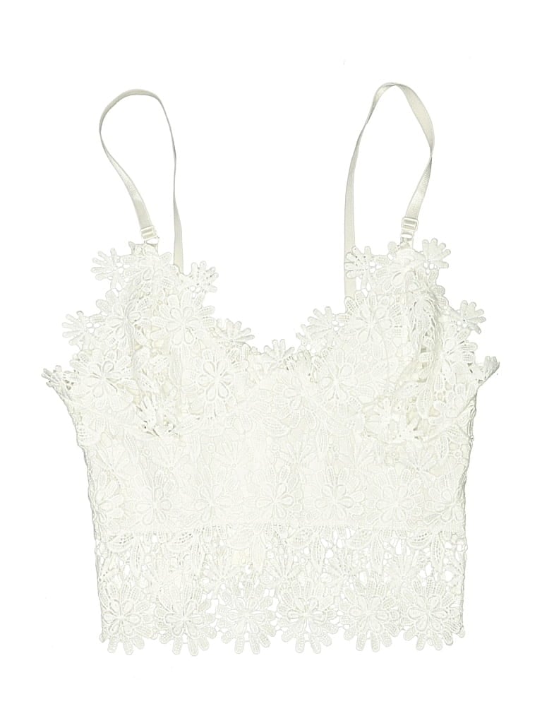 SHEIN Pre-owned Kids' Sleeveless Top Ivory Sweetheart Neckline Tops In White