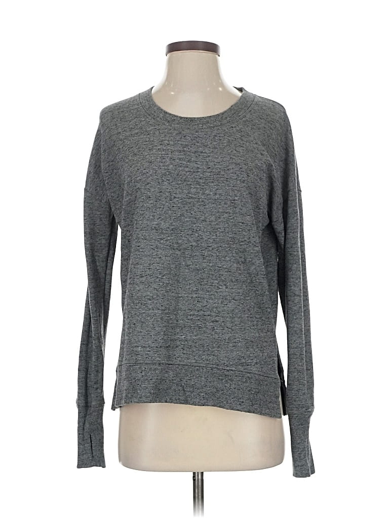 Pre-owned Athleta Long Sleeve T-shirt In Gray