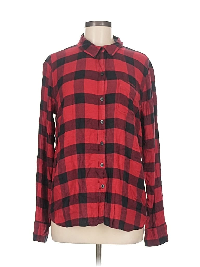 Pre-owned Lucky Brand Long Sleeve Button Down Shirt In Red