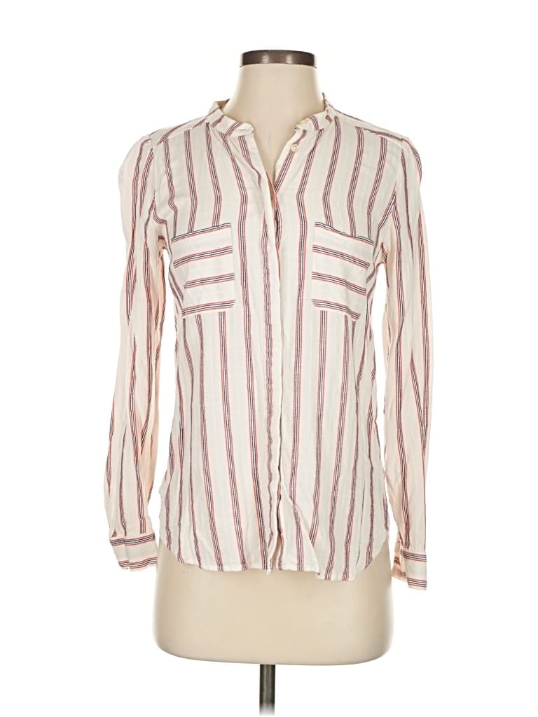 Pre-owned Ann Taylor Loft Long Sleeve Button Down Shirt In White