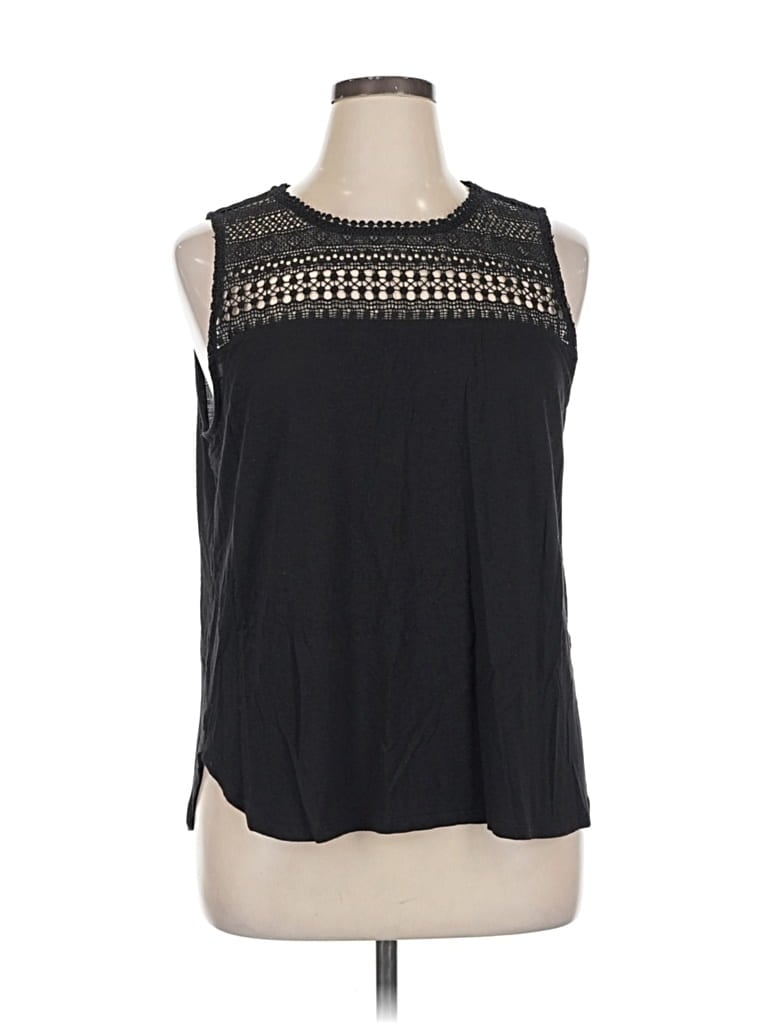 Pre-owned H&m Sleeveless Blouse In Black