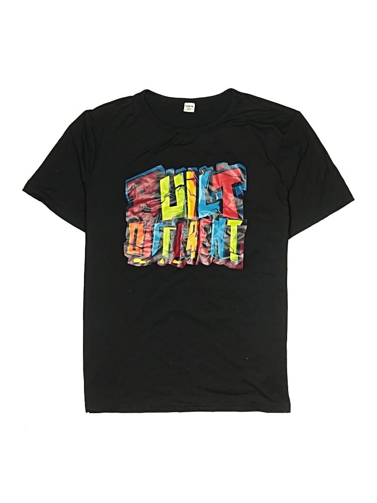 Pre-owned Shein Kids' Short Sleeve T-shirt In Black