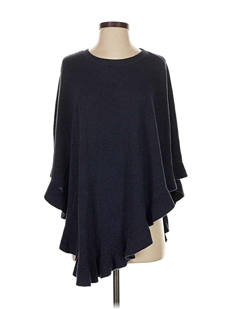 Pre-owned Karen Scott Poncho In Blue