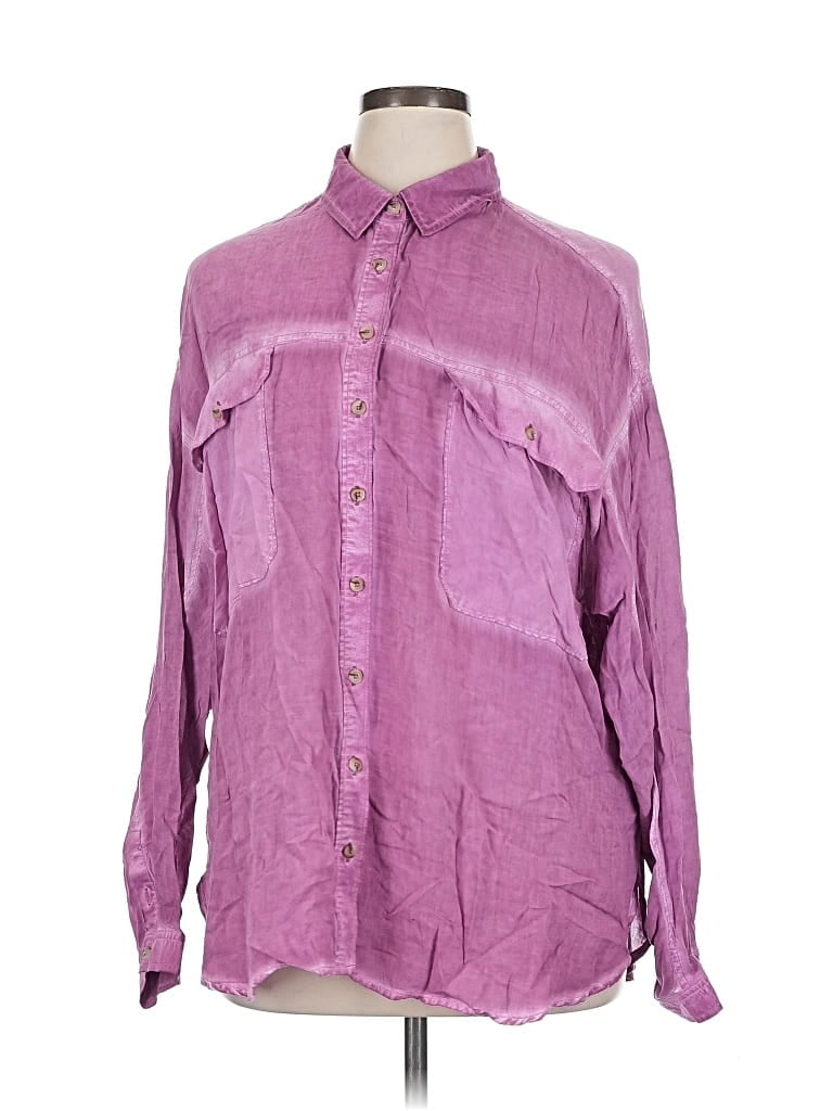 Pre-owned Pilcro Long Sleeve Button Down Shirt In Purple