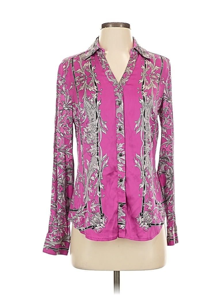 Pre-owned Caché Long Sleeve Blouse In Pink