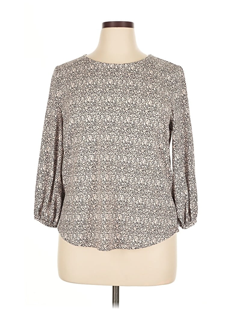 Pre-owned Adrianna Papell 3/4 Sleeve Blouse In Gray
