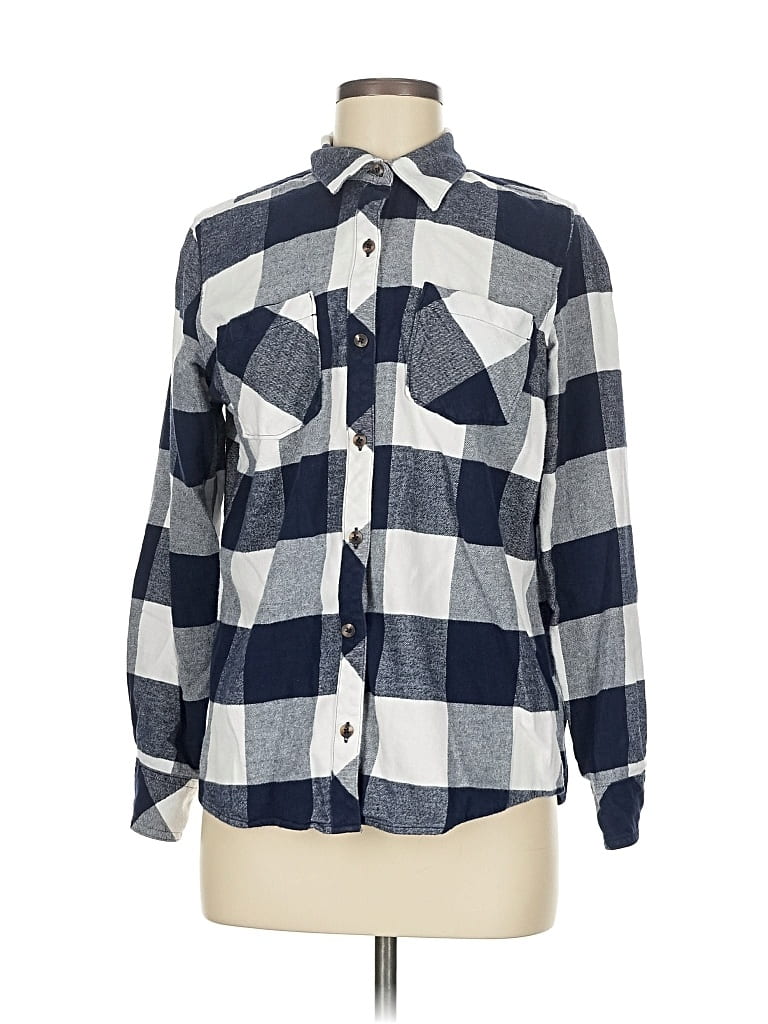 Pre-owned Natural Reflections Long Sleeve Button Down Shirt In Blue