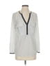 Zara Basic Silver Long Sleeve Henley Size S - photo 1