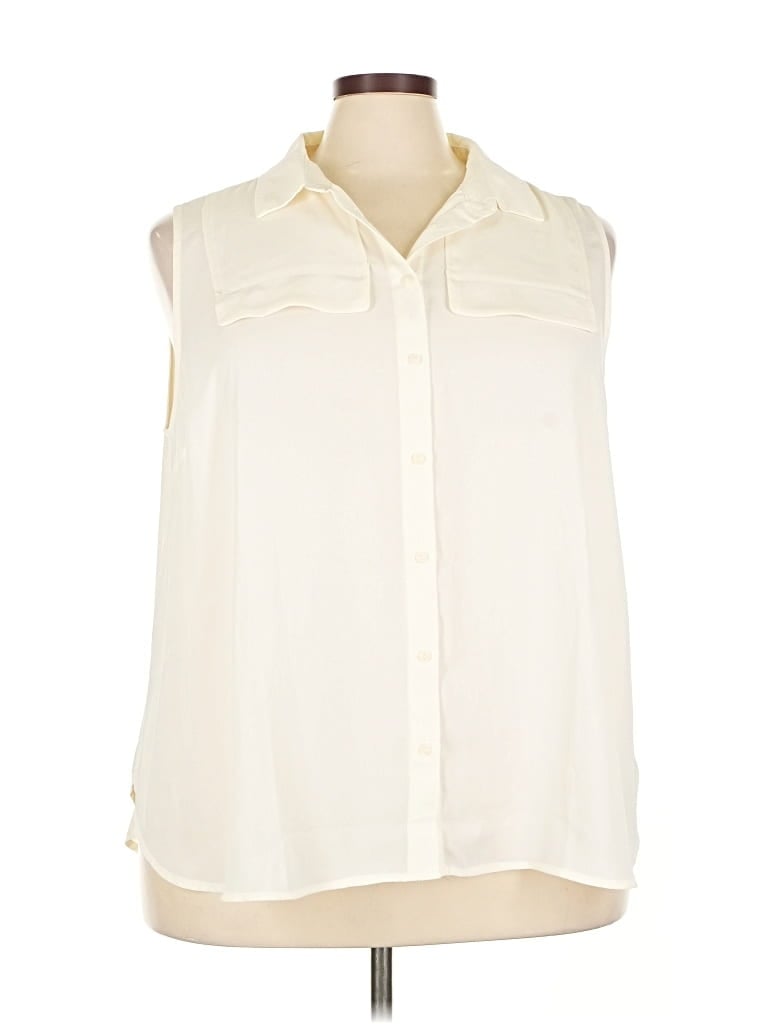 WORTHINGTON Pre-owned Sleeveless Blouse In White