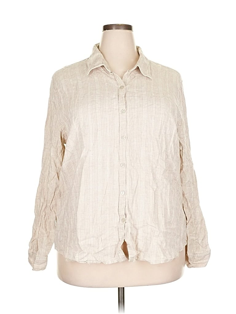 ORVIS Pre-owned Long Sleeve Button Down Shirt In White