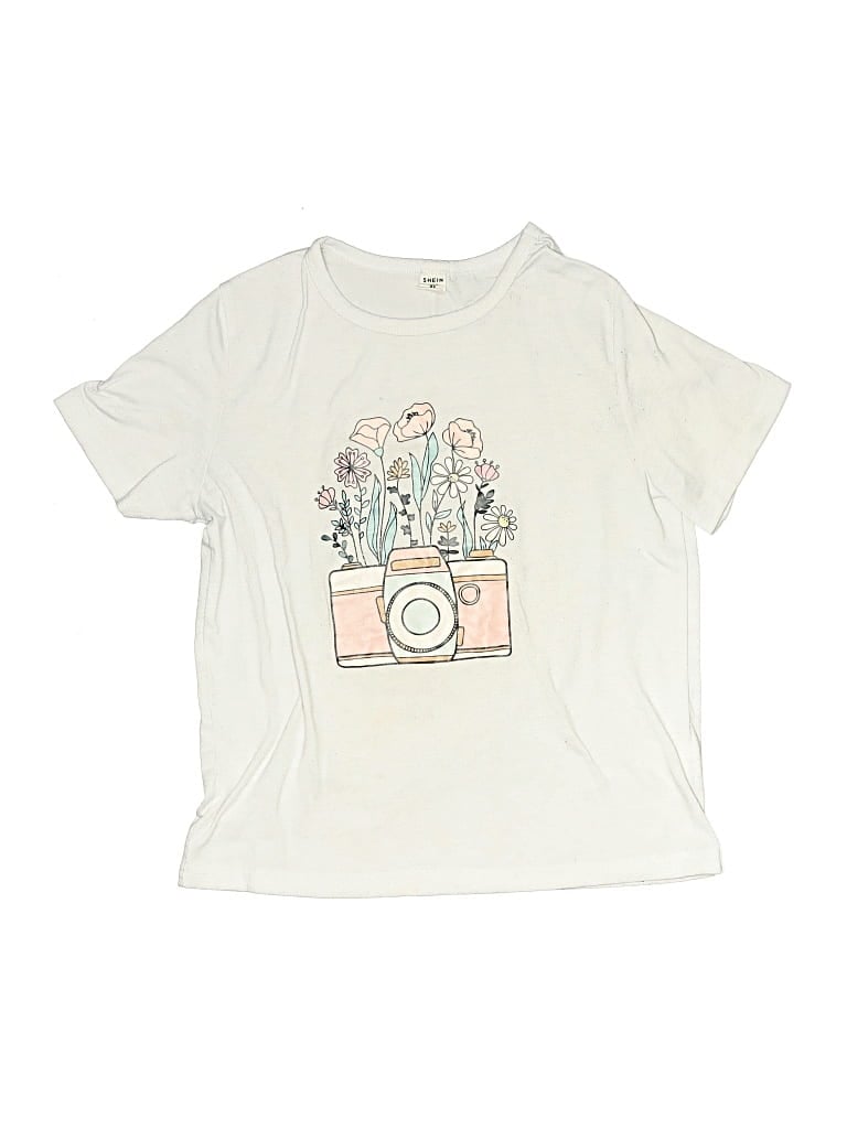 SHEIN Pre-owned Kids' Short Sleeve T-shirt In White