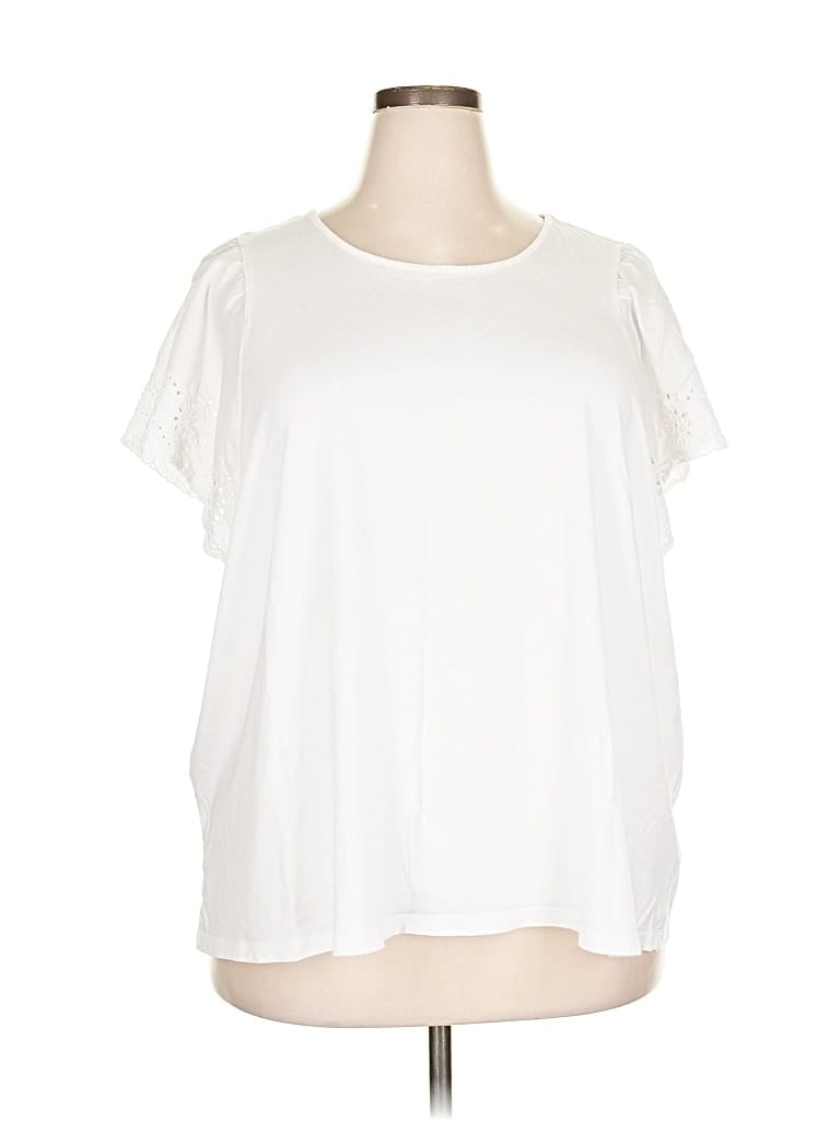 Pre-owned Old Navy Short Sleeve Top White Crew Neck Tops