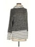Haptics Stripes Gray Turtleneck Sweater Size S - photo 1