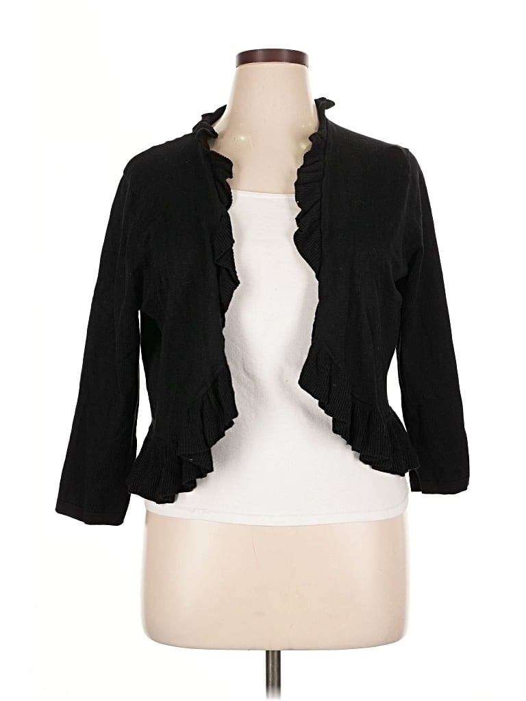 Pre-owned Tommy Hilfiger Cardigan Sweater In Black