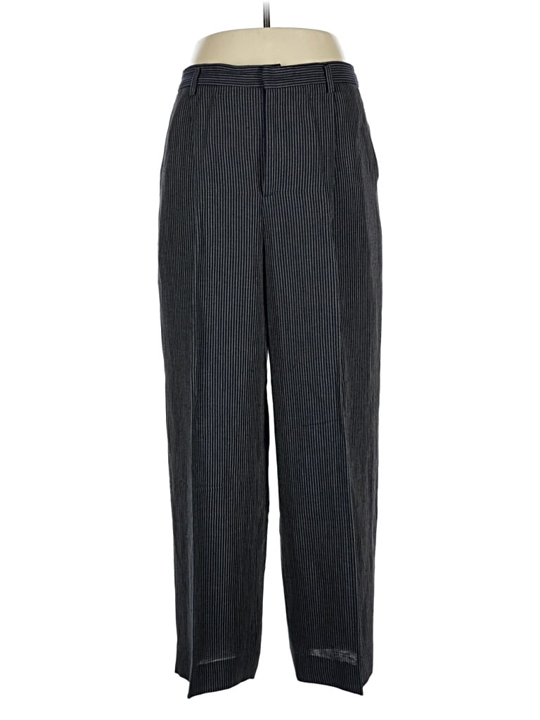 Pre-owned Linda Allard Ellen Tracy Linen Pants In Gray