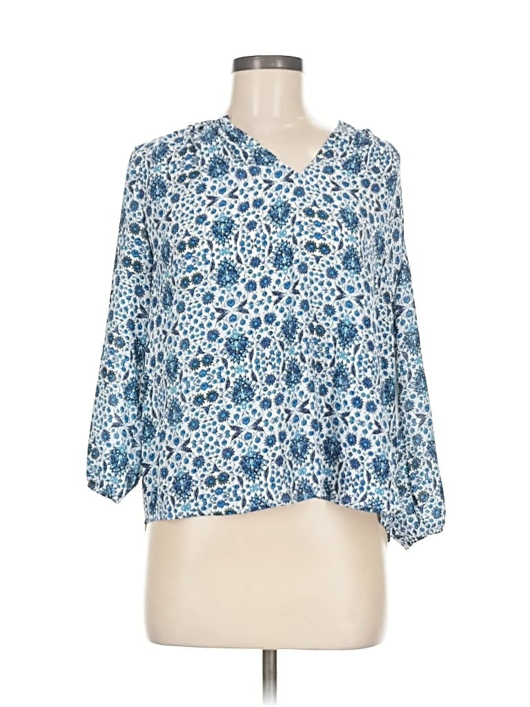 Collective Concepts 3/4 Sleeve Blouse In Blue