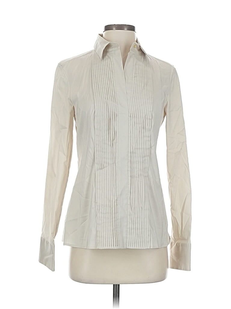 Pre-owned Boss By Hugo Boss Long Sleeve Blouse In White