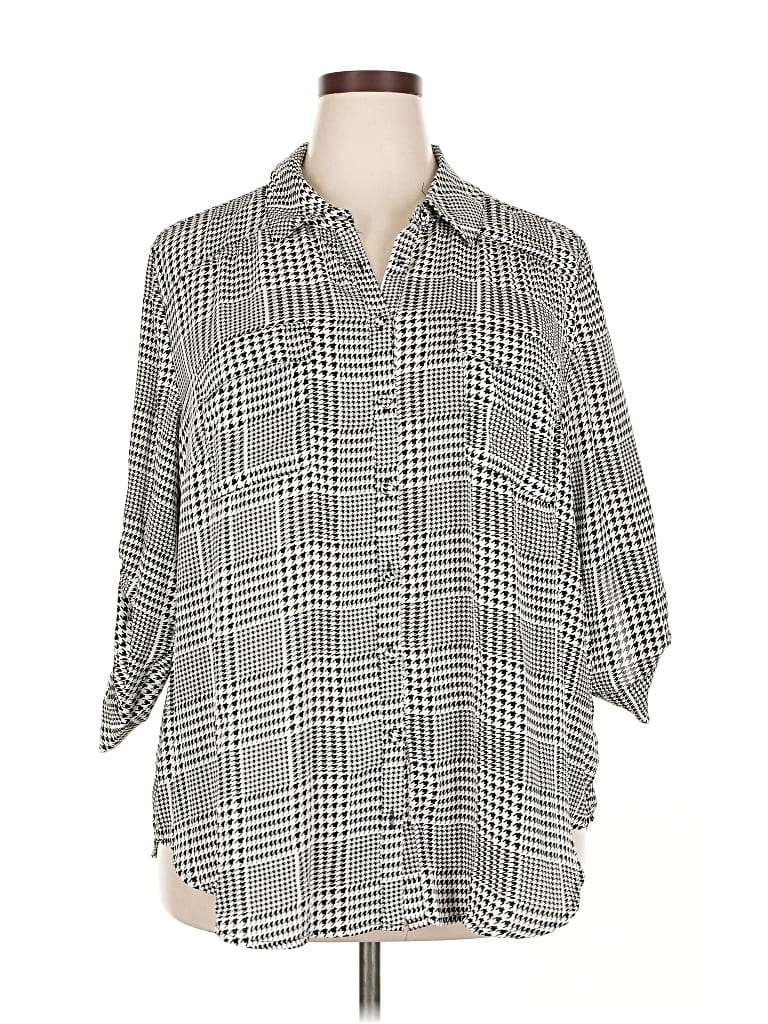Pre-owned Torrid 3/4 Sleeve Blouse In Gray