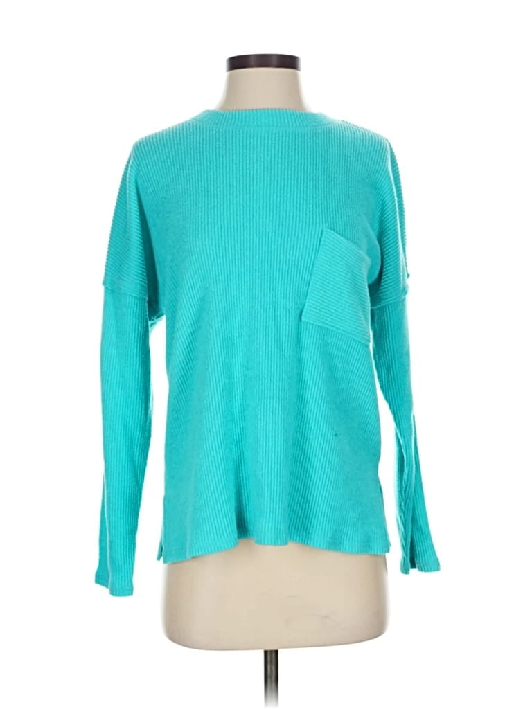 Pre-owned Zenana Pullover Sweater In Blue