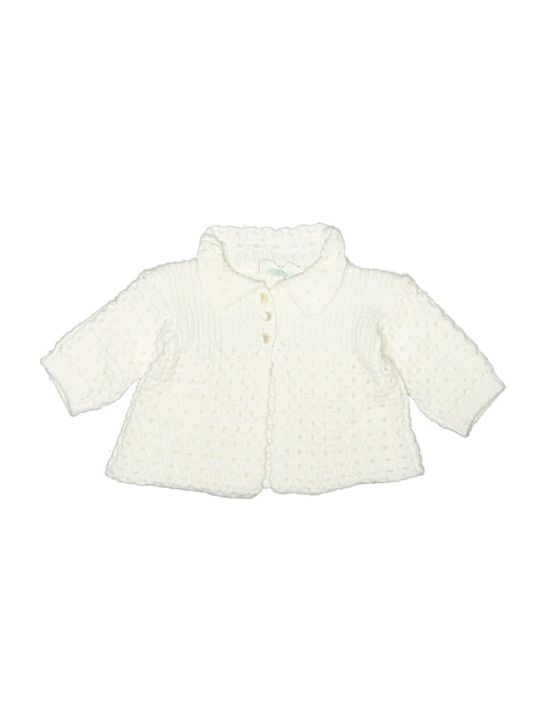 Pre-owned Assorted Brands Babies' Cardigan Sweater In White
