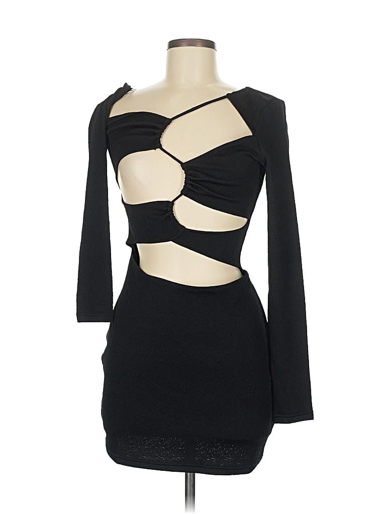 White Fox Cocktail Dress In Black