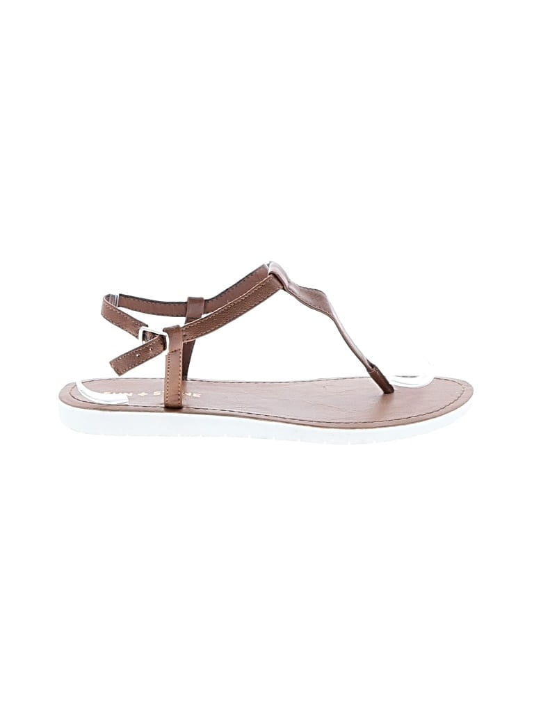 Pre-owned Sun + Stone Sandals In Brown