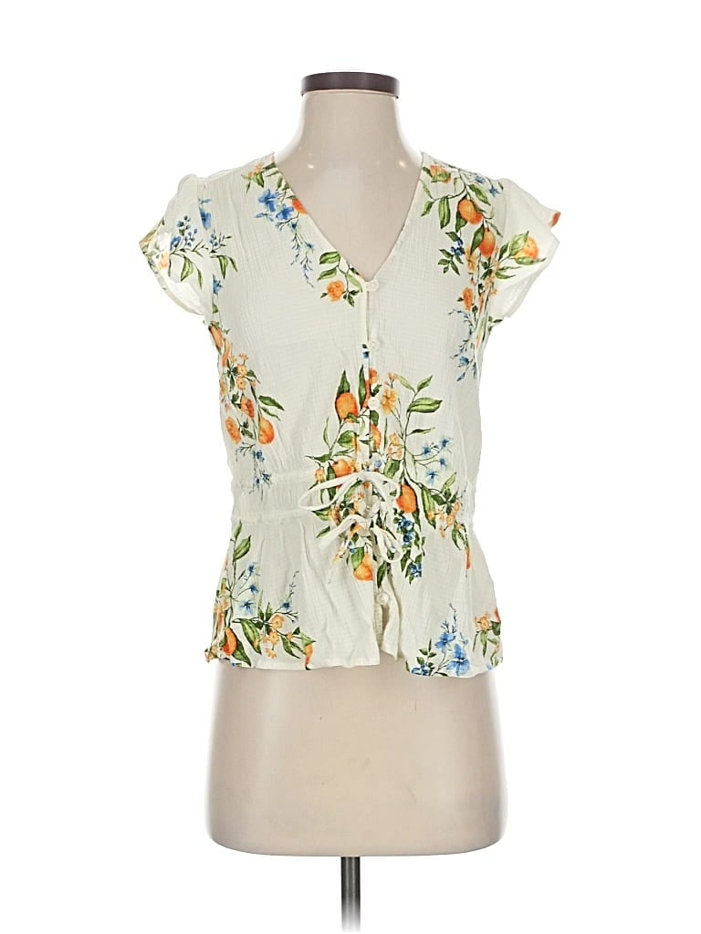 Pre-owned Time And Tru Sleeveless Blouse In White