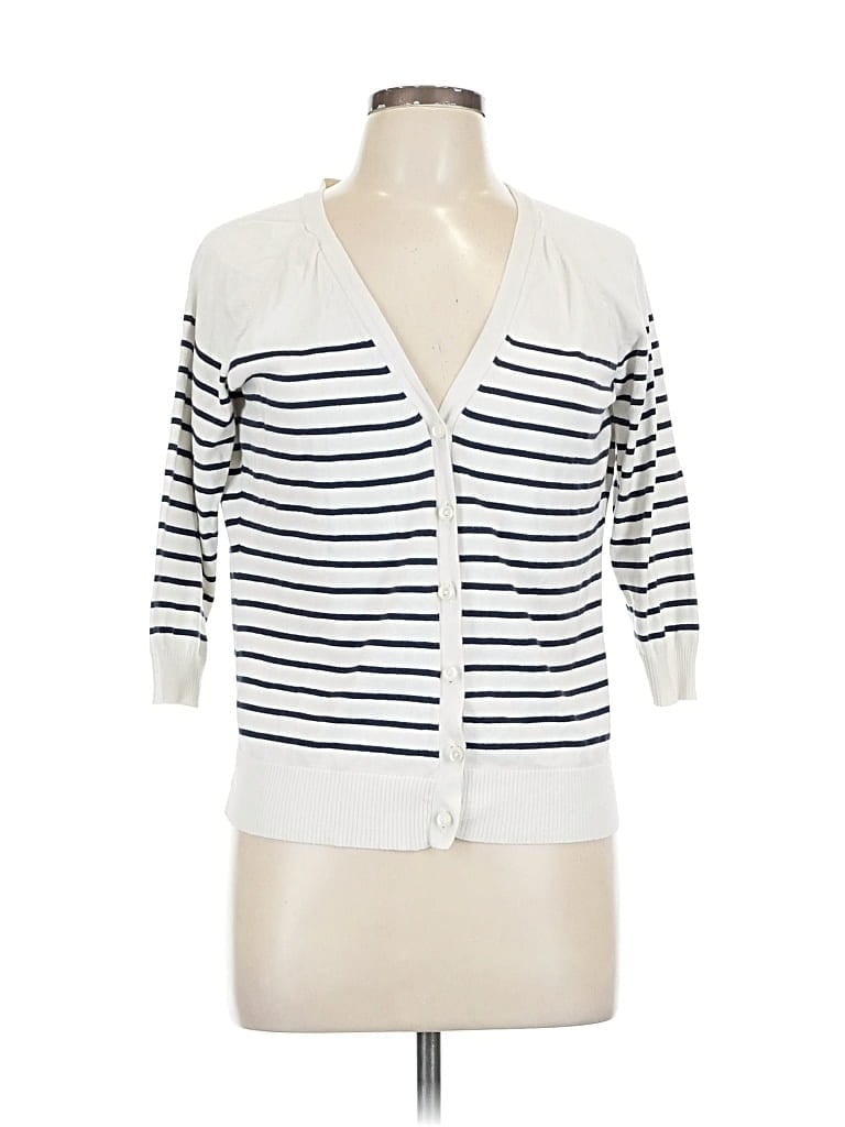 Pre-owned New York And Company Cardigan Sweater In White