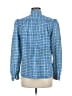 Saks Fifth Avenue 100% Polyester Tweed Blue Long Sleeve Blouse Size 9 - photo 2