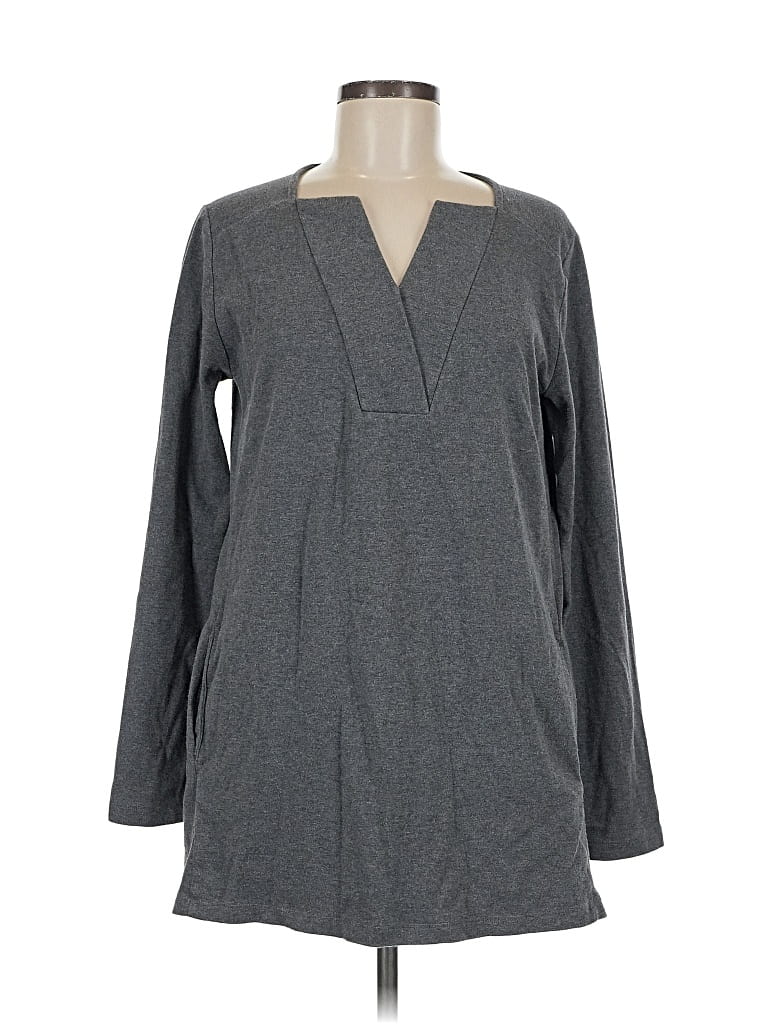 Click to view more detailed imagery on our partner's website Pre-owned Lands' End Long Sleeve Blouse In Gray