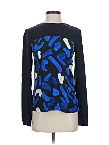 Grey by Jason Wu Long Sleeve Silk Top (view 1)