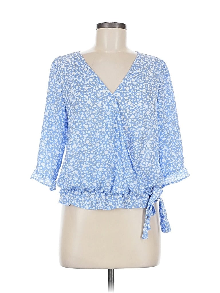 Pre-owned Sienna Sky 3/4 Sleeve Blouse In Blue