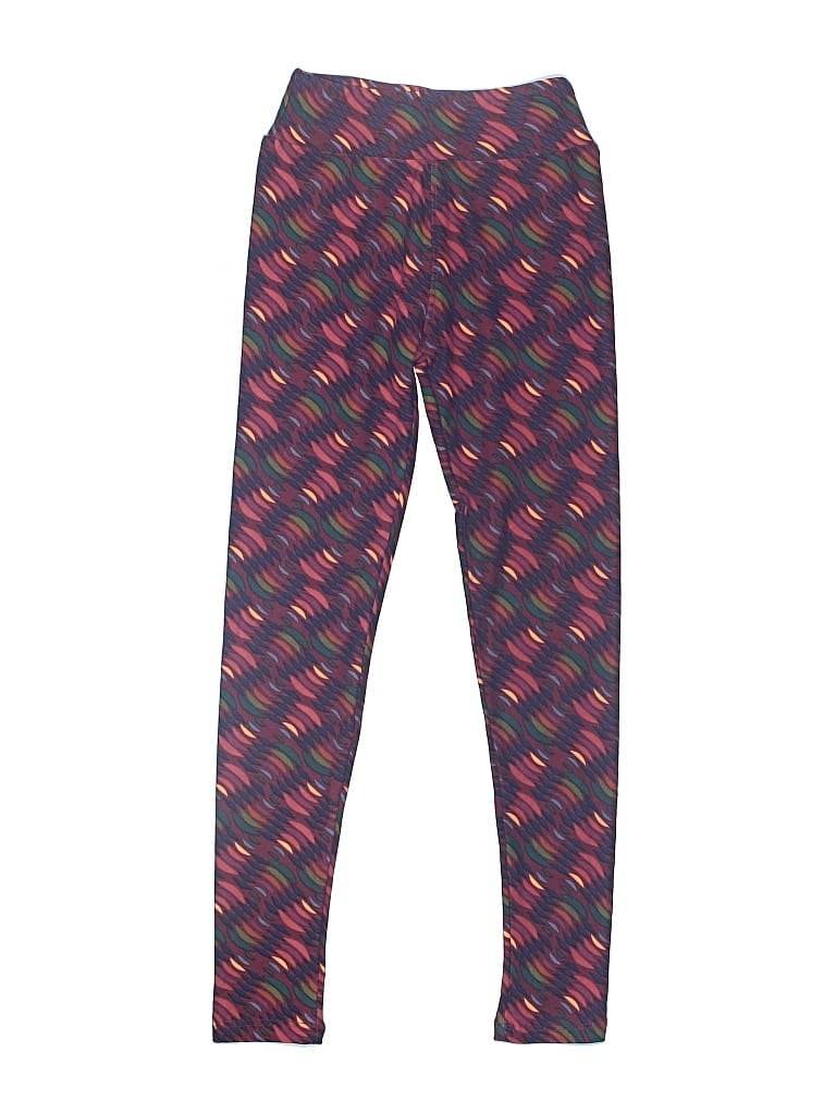 Pre-owned Lularoe Kids' Leggings In Burgundy
