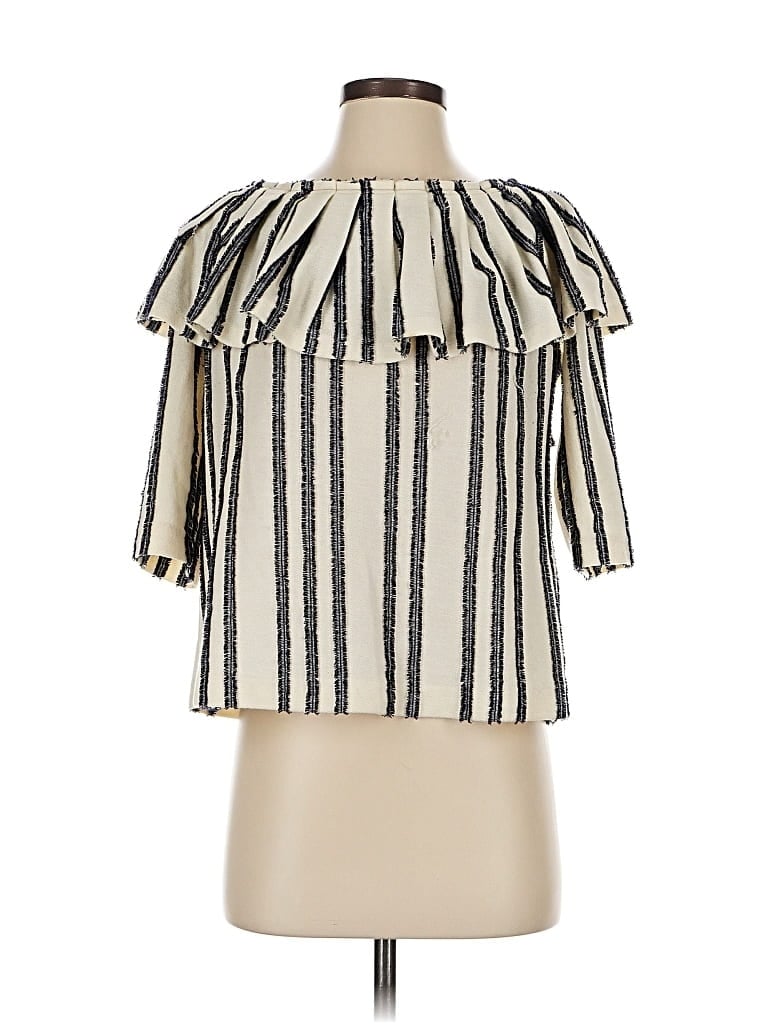 Pre-owned Banana Republic Short Sleeve Blouse In White