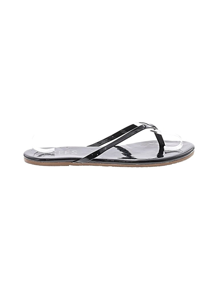 Pre-owned Tees By Tina Flip Flops In Black