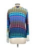 Taj 100% Silk Blue Long Sleeve Silk Top Size L - photo 2