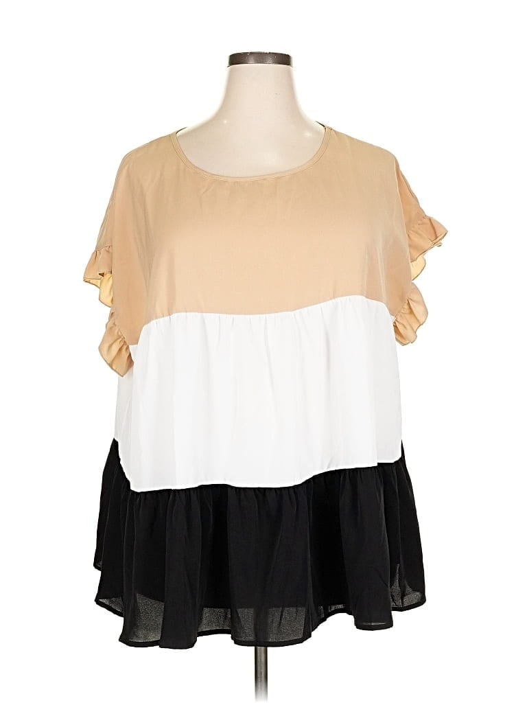 EMERY ROSE Pre-owned Short Sleeve Blouse In White