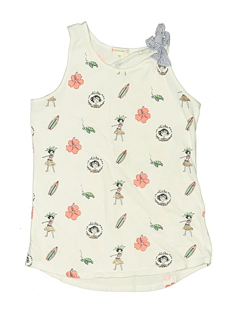 Pre-owned Crewcuts Kids' Sleeveless T-shirt In White