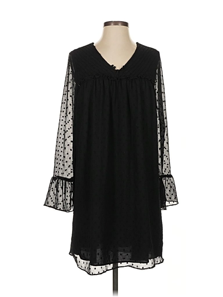 Pre-owned Zara Basic Casual Dress In Black
