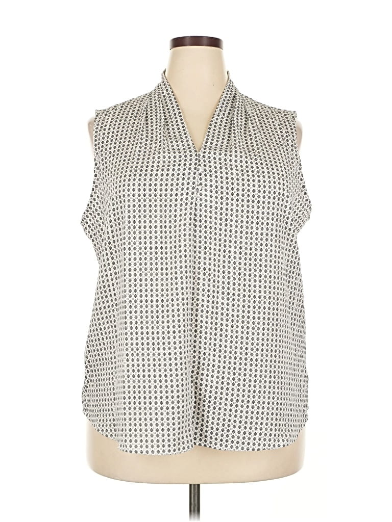 Pre-owned Adrianna Papell Sleeveless Blouse In Gray