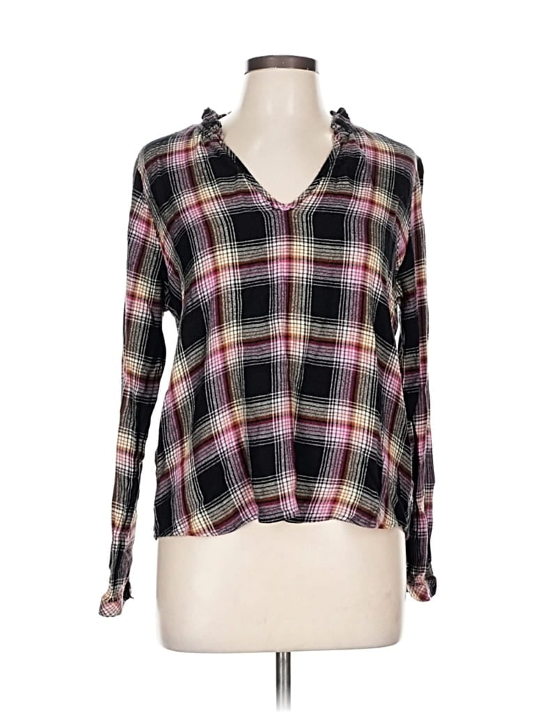 Pre-owned Cloth & Stone X Anthropologie Long Sleeve Blouse In Black