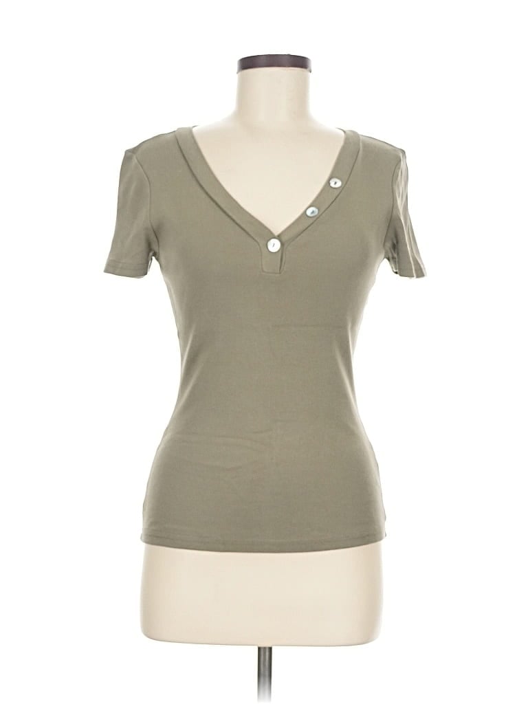 Click to view more detailed imagery on our partner's website Pre-owned Michael Stars Short Sleeve Henley Shirt In Green