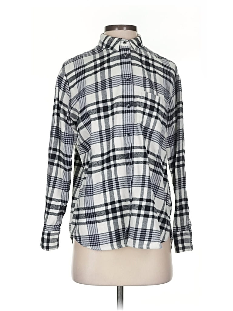 Pre-owned Madewell Long Sleeve Blouse In Silver