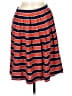 J.Crew 100% Silk Stripes Red Silk Skirt Size 6 - photo 1