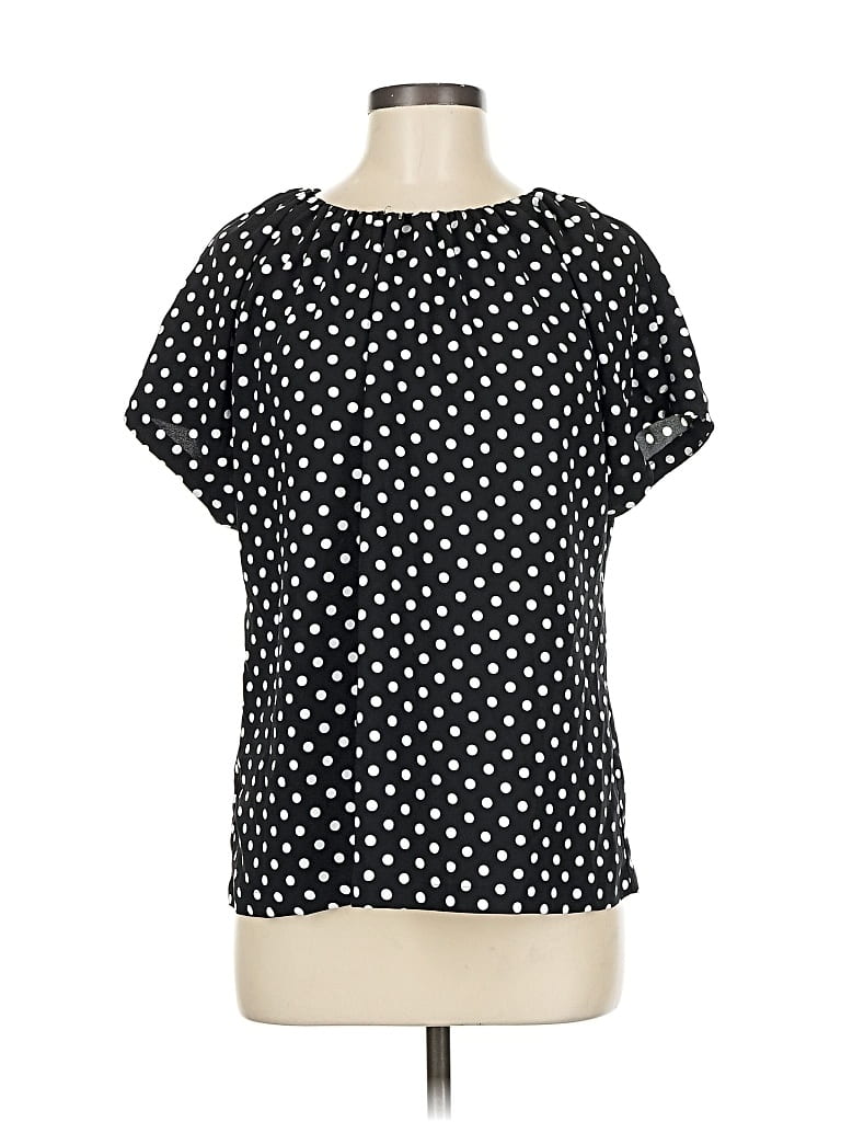 Pre-owned Ann Taylor Short Sleeve Blouse In Black