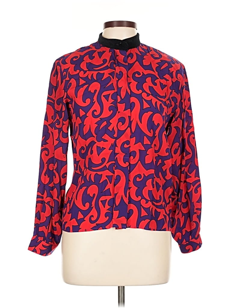 Pre-owned Jones New York Sport Long Sleeve Blouse In Red